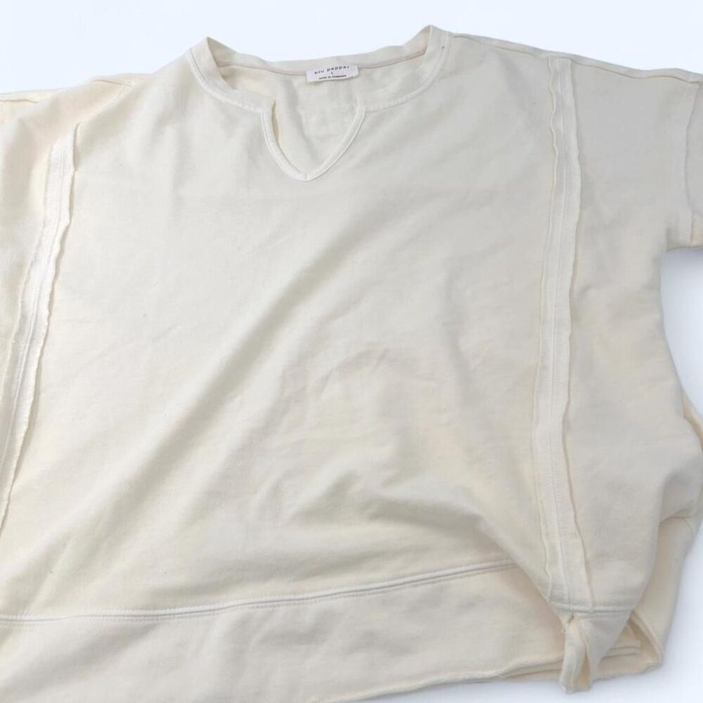 Blu-pepper Women's Cream and White Shirt